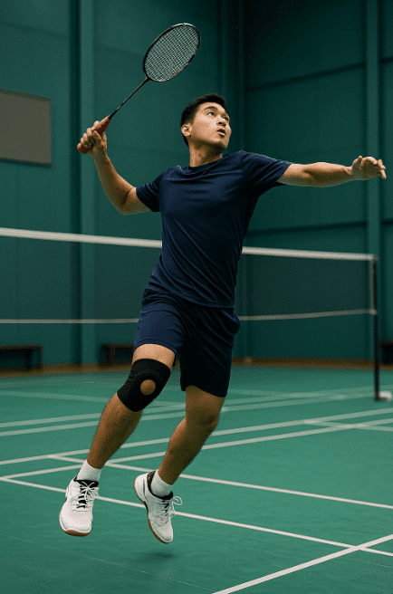 Man playing tennis on court