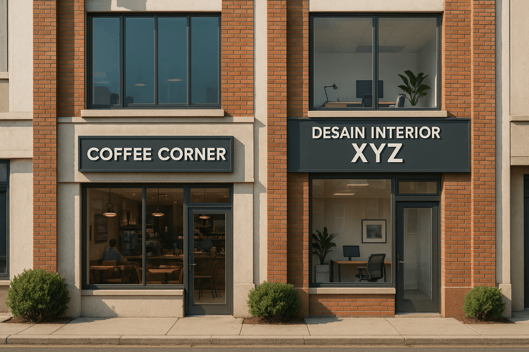 Coffee corner store in brick building for Google Business Profile