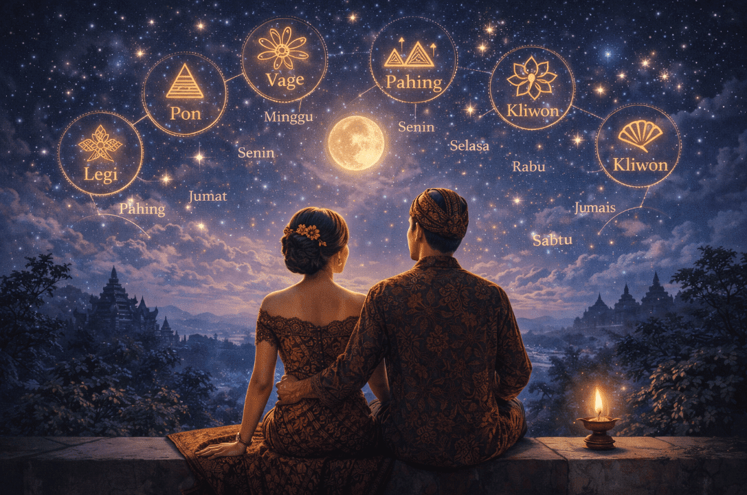 Man and woman on ledge gazing at sky