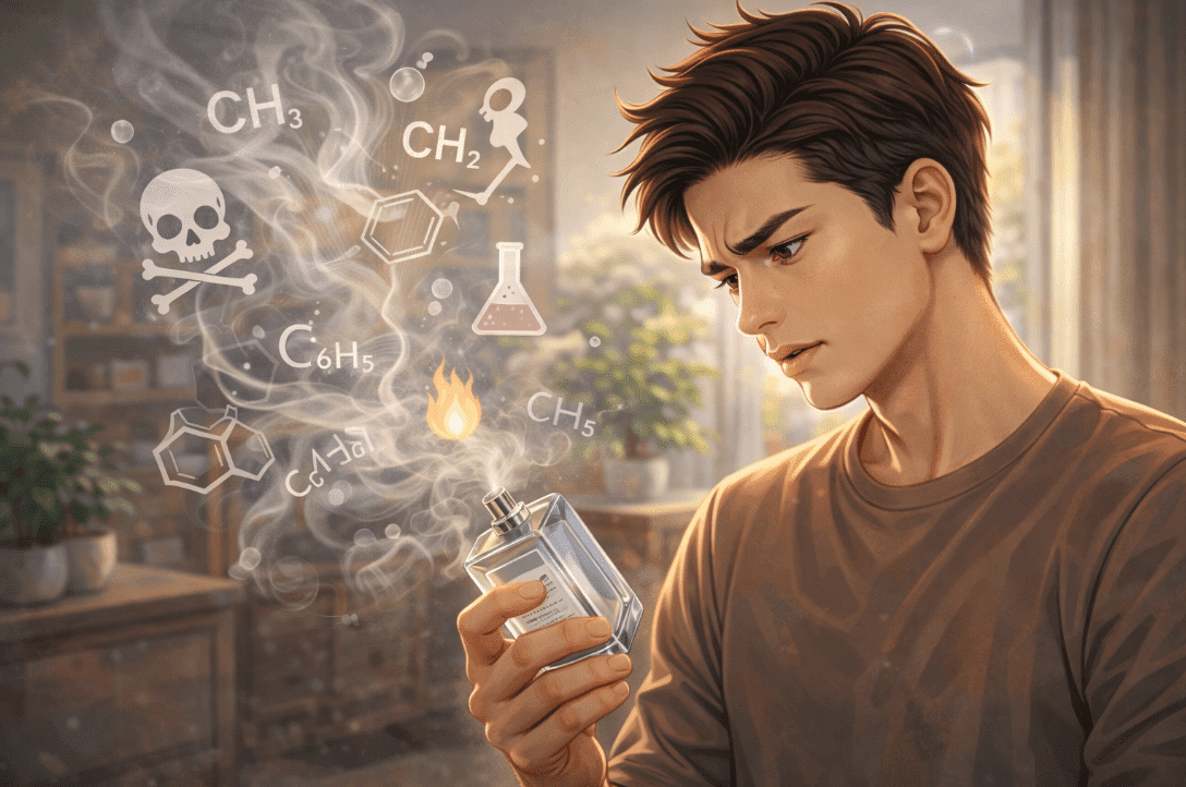 Man holding cigarette while using cellphone