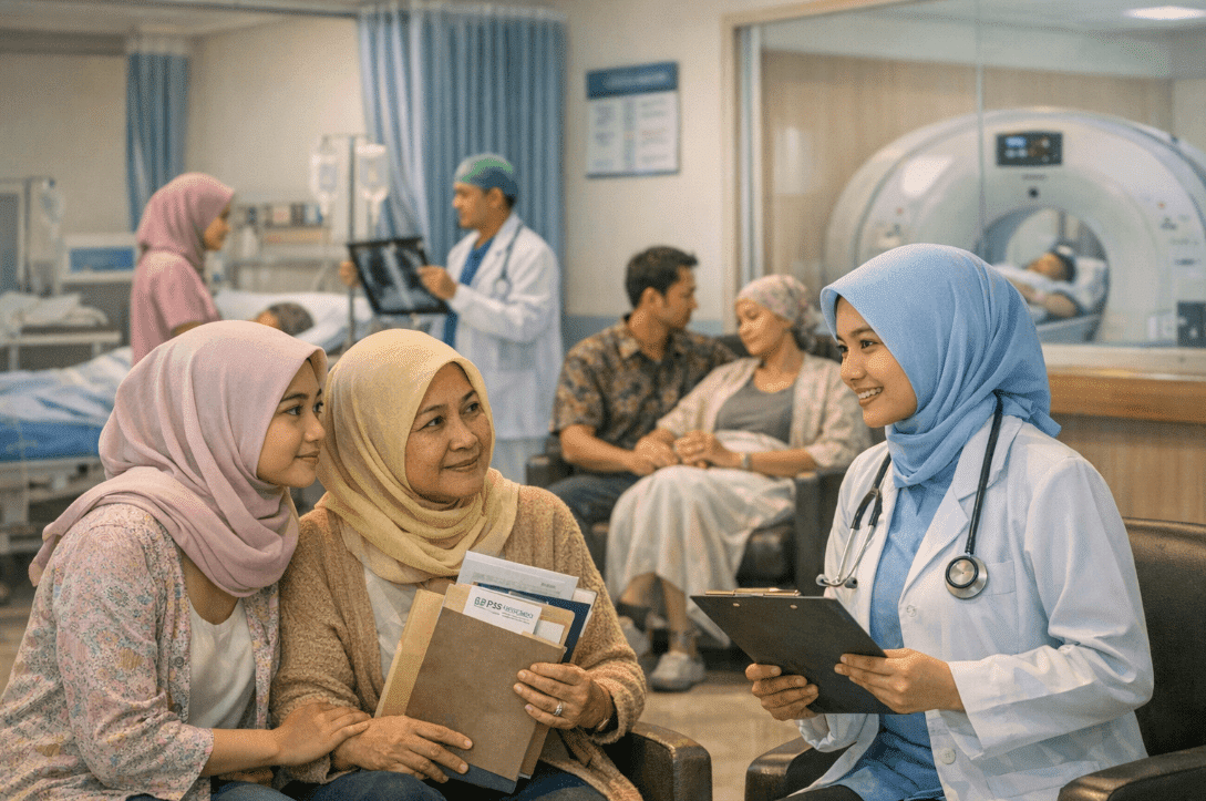 People in hospital room in Sukabumi for BPJS cervical cancer care