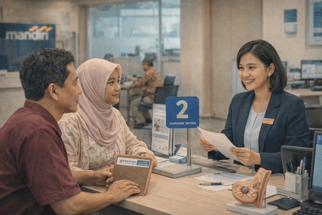 People sitting at a desk discussing BPJS autodebet cancellation