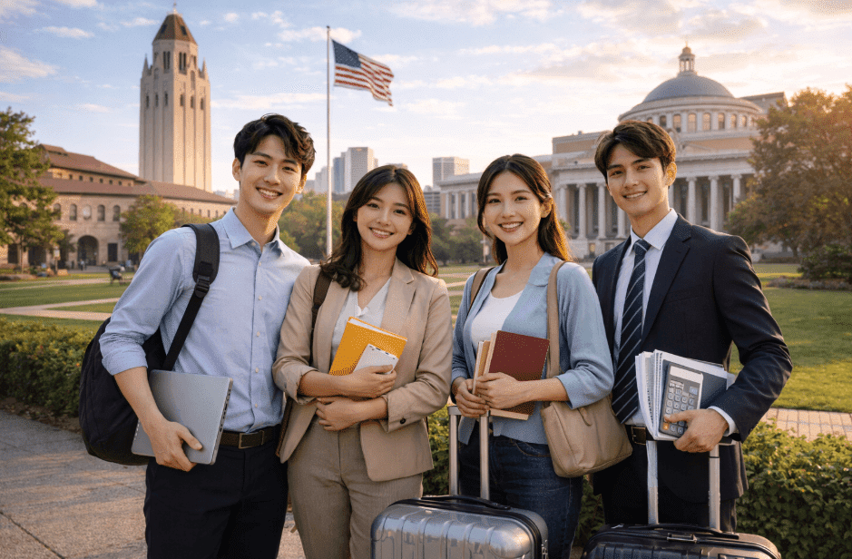 Students standing together