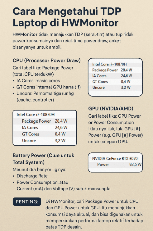 Cara Mengetahui TDP dan Konsumsi Daya Laptop dengan HWMonitor