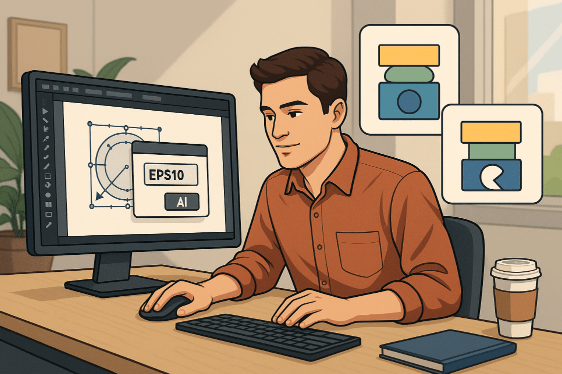 Man using computer at desk
