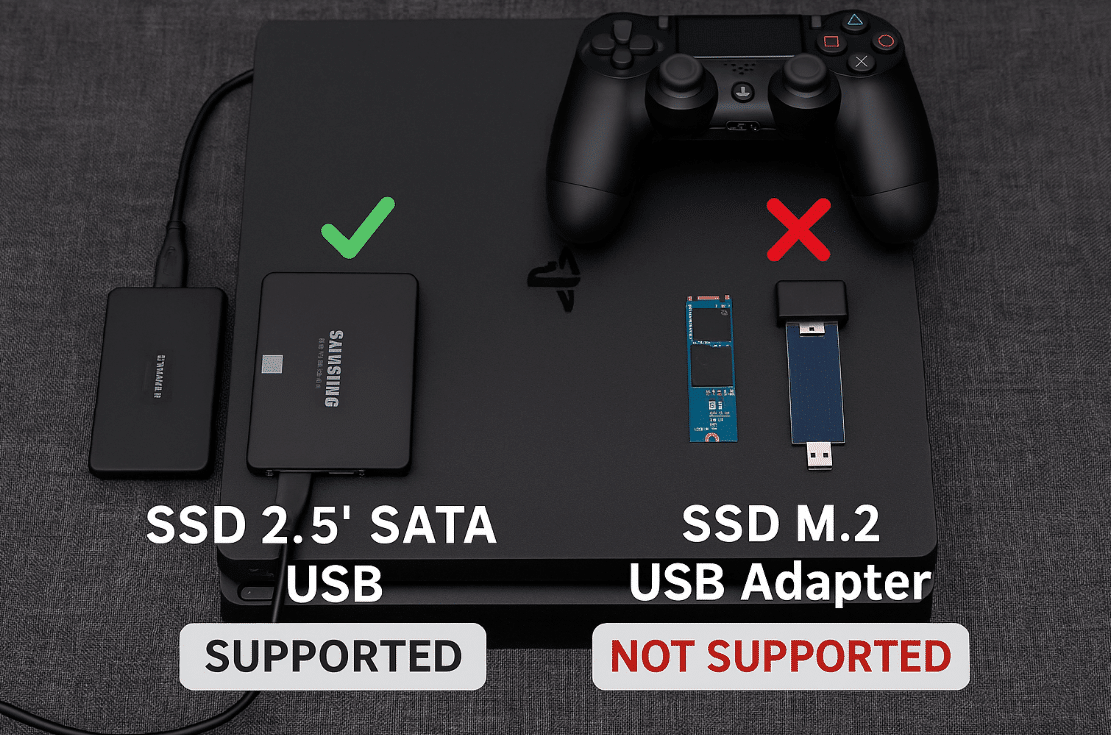 PS4 tidak bisa deteksi SSD External Tipe M2