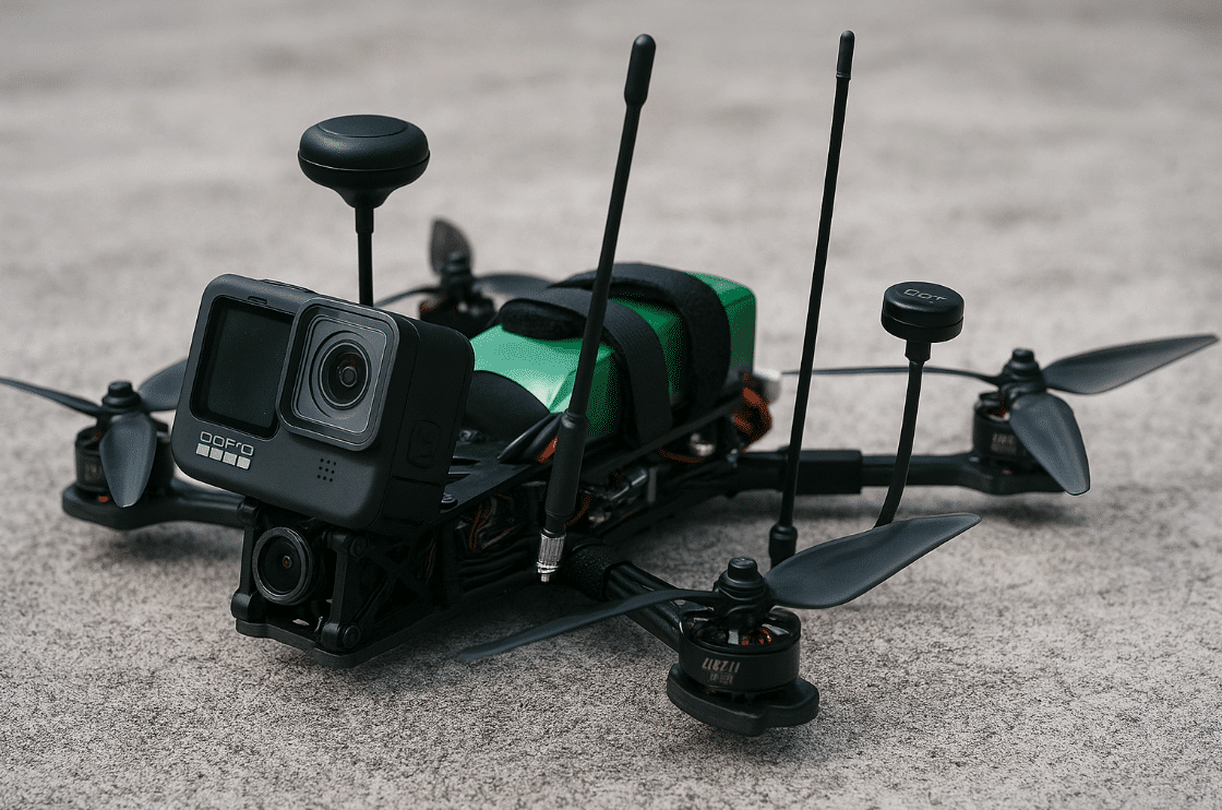 drone rakitan dengan go pro
