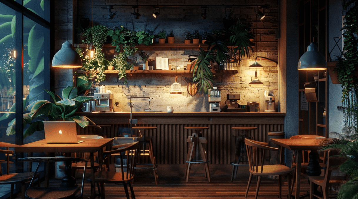 kontributor freepik bekerja di kafe