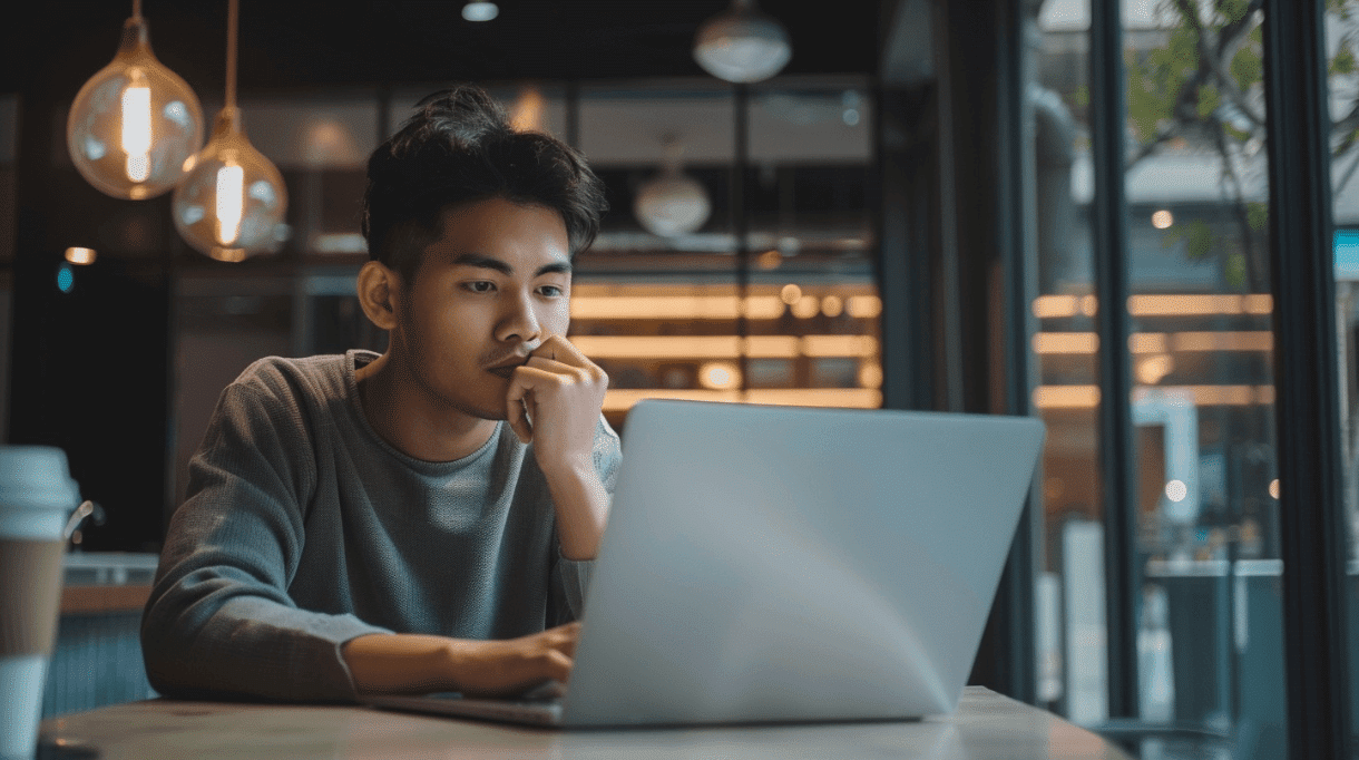 pemuda bingung memilih paket dan provider internet terbaik