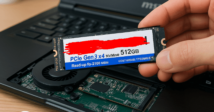 SSD Nvme dipasang ke laptop