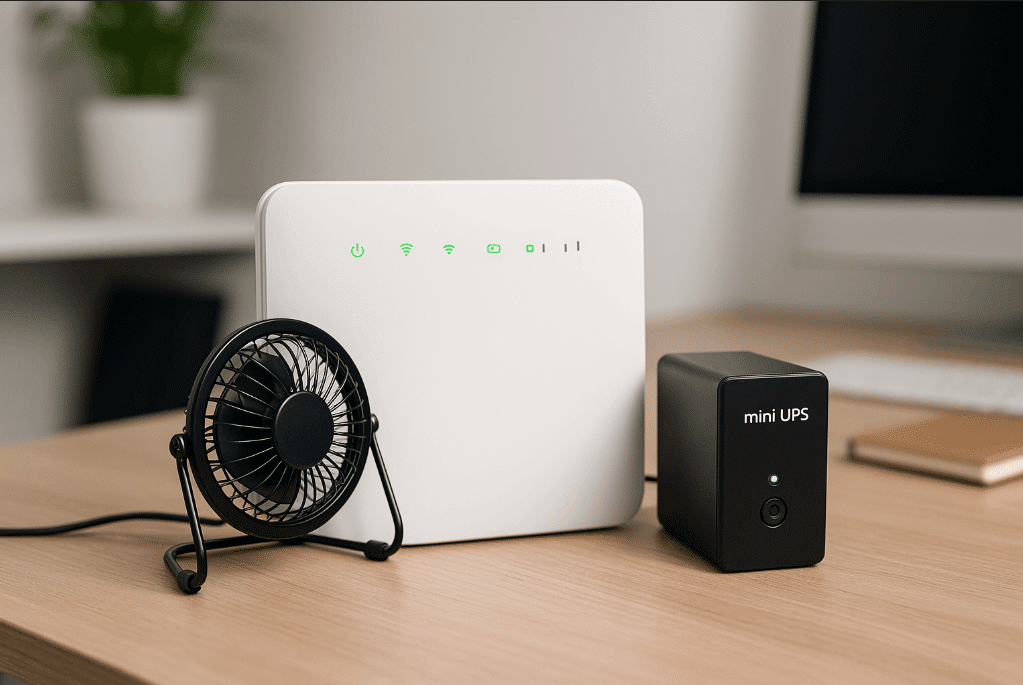 modem router ups dan kipas