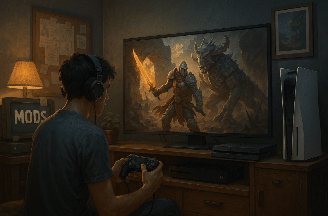pemuda main game dengan mod