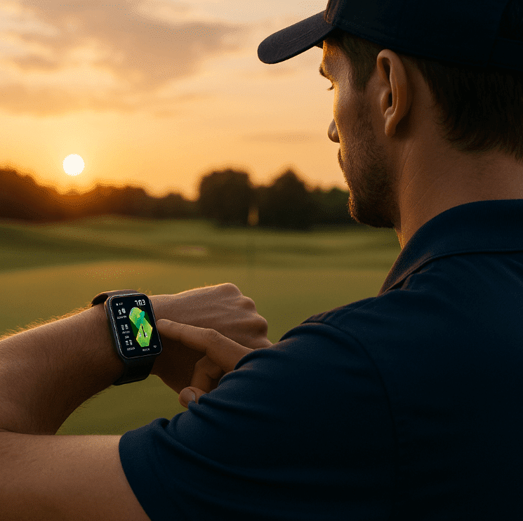 pria memakai smartwatch