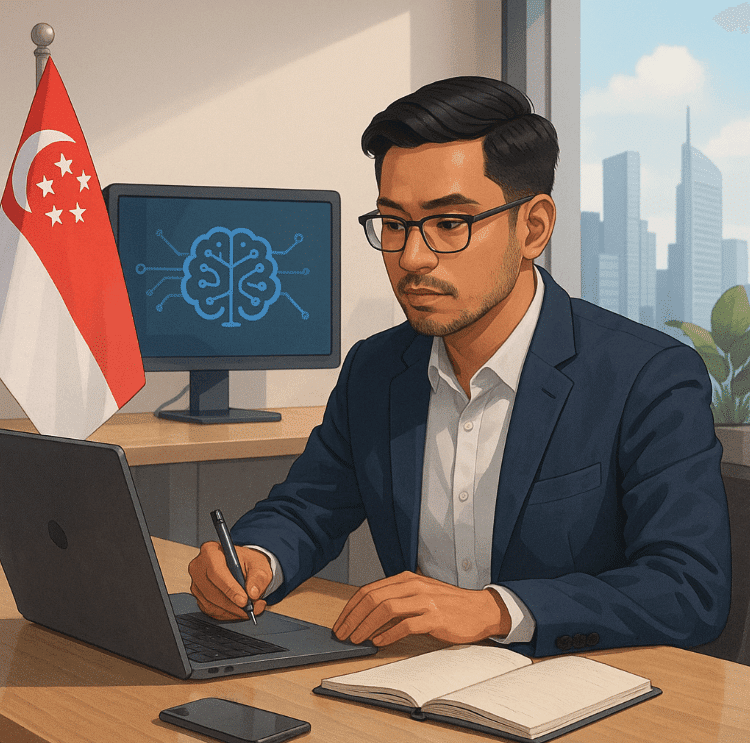 pria pekerja di singapore sebagai karyawan