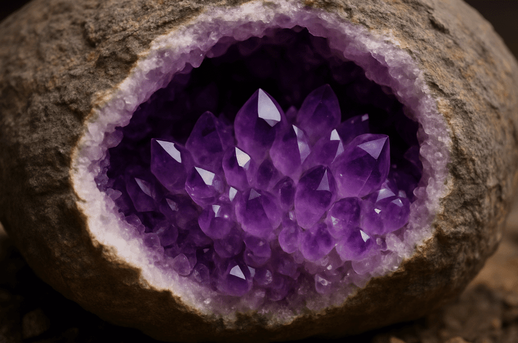 batu amethyst natural di alam