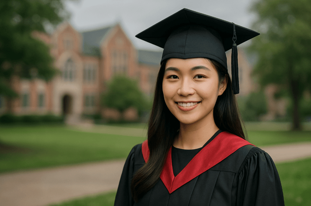 foto wisuda dipoles dengan AI