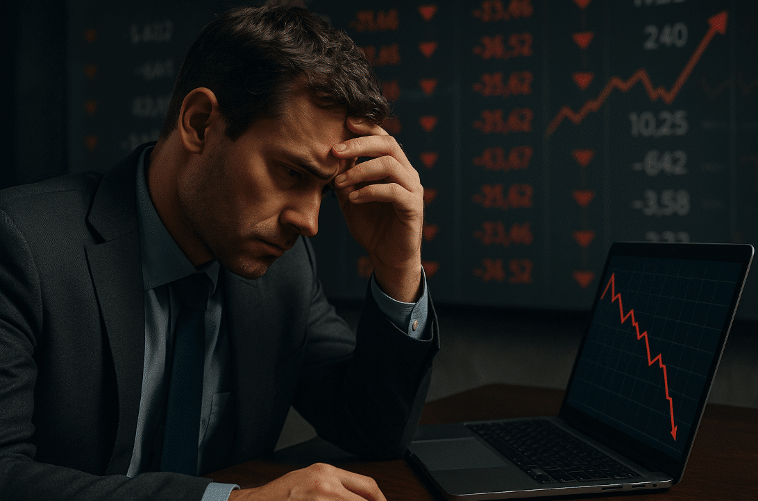 investor sedang pusing