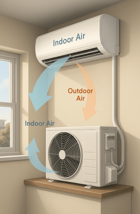 komponen indoor outdoor ac