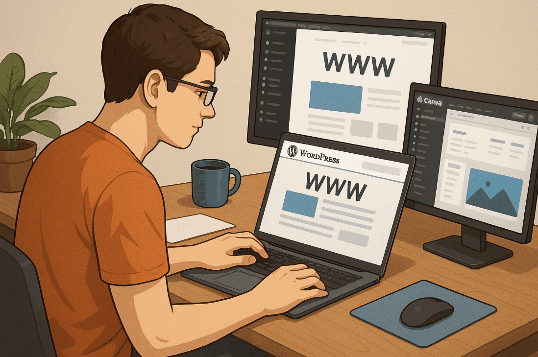 pemuda belajar membuat website