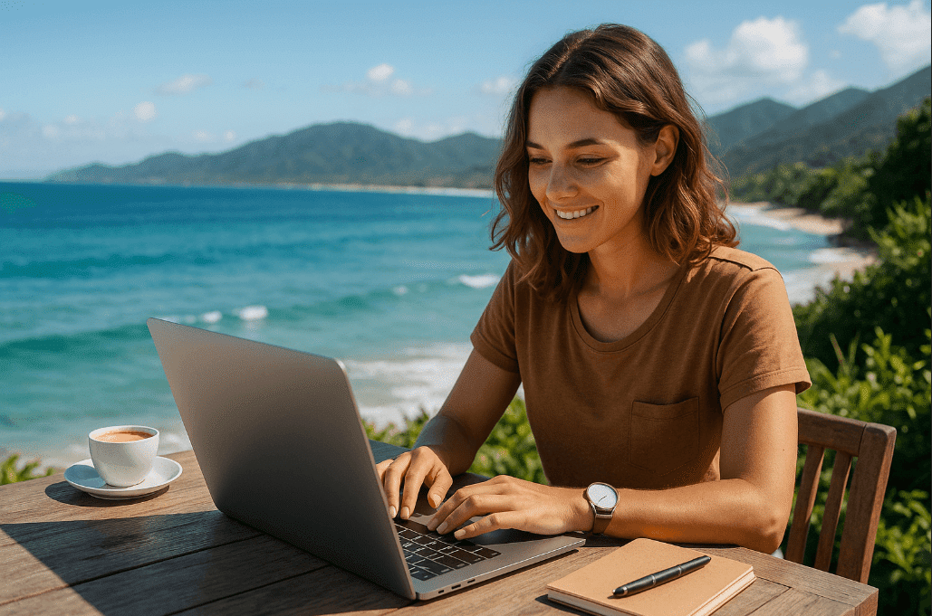 traveler freelancer bekerja