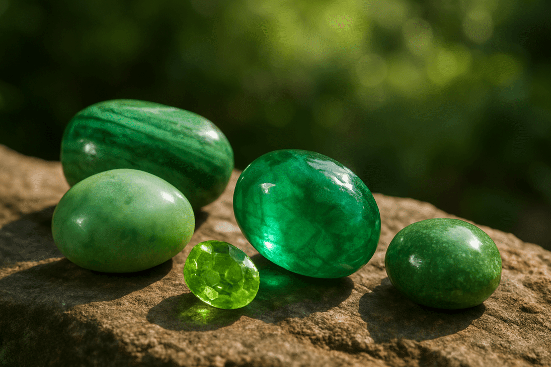 Multicolored stones on a rock