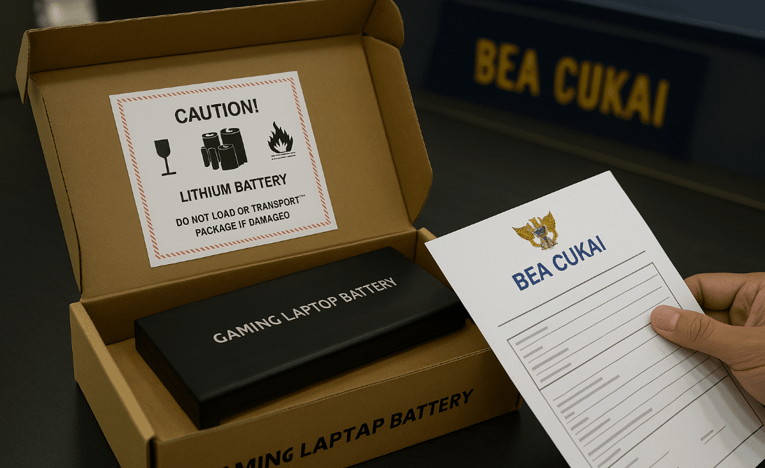 Person holding paper next to battery box