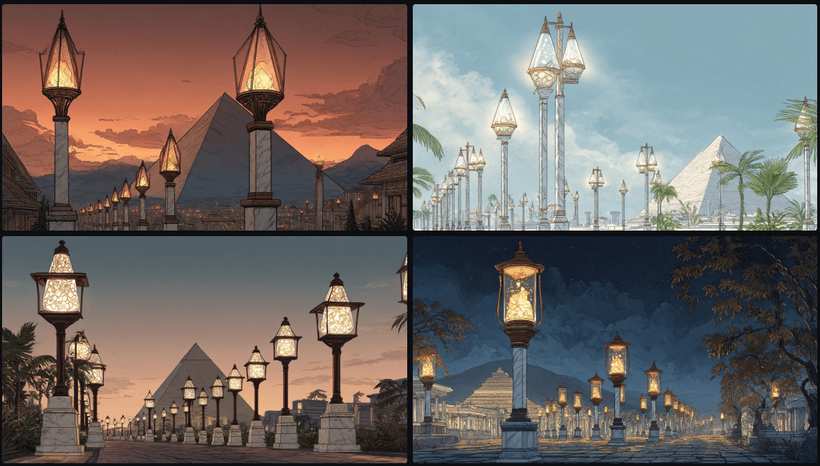 Series of street light images in Majenang