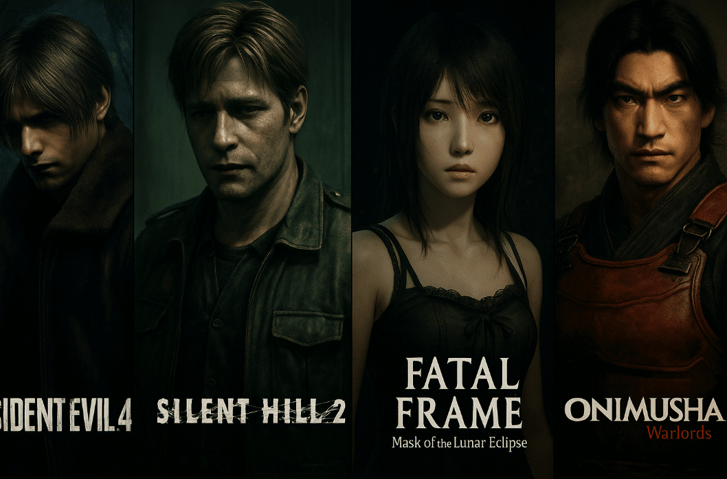 A group of people standing together for a PS2 horror game remake event