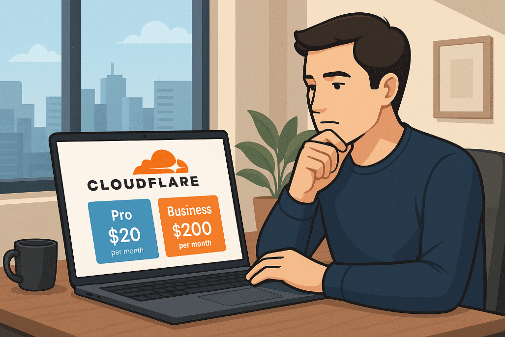 A man using a laptop for website optimization analysis