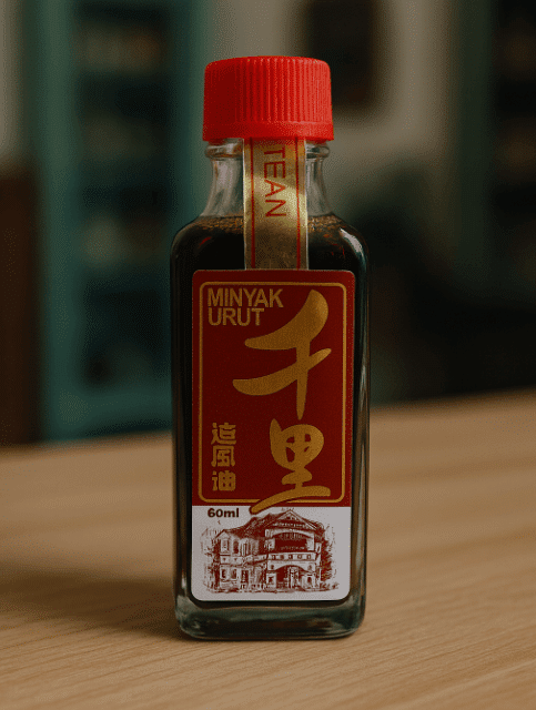 Bottle of hot sauce on wooden table