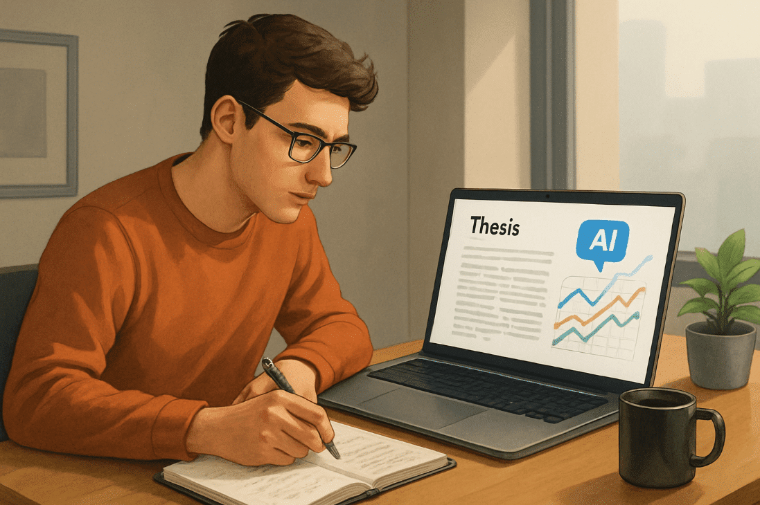 Man writing in notebook at desk