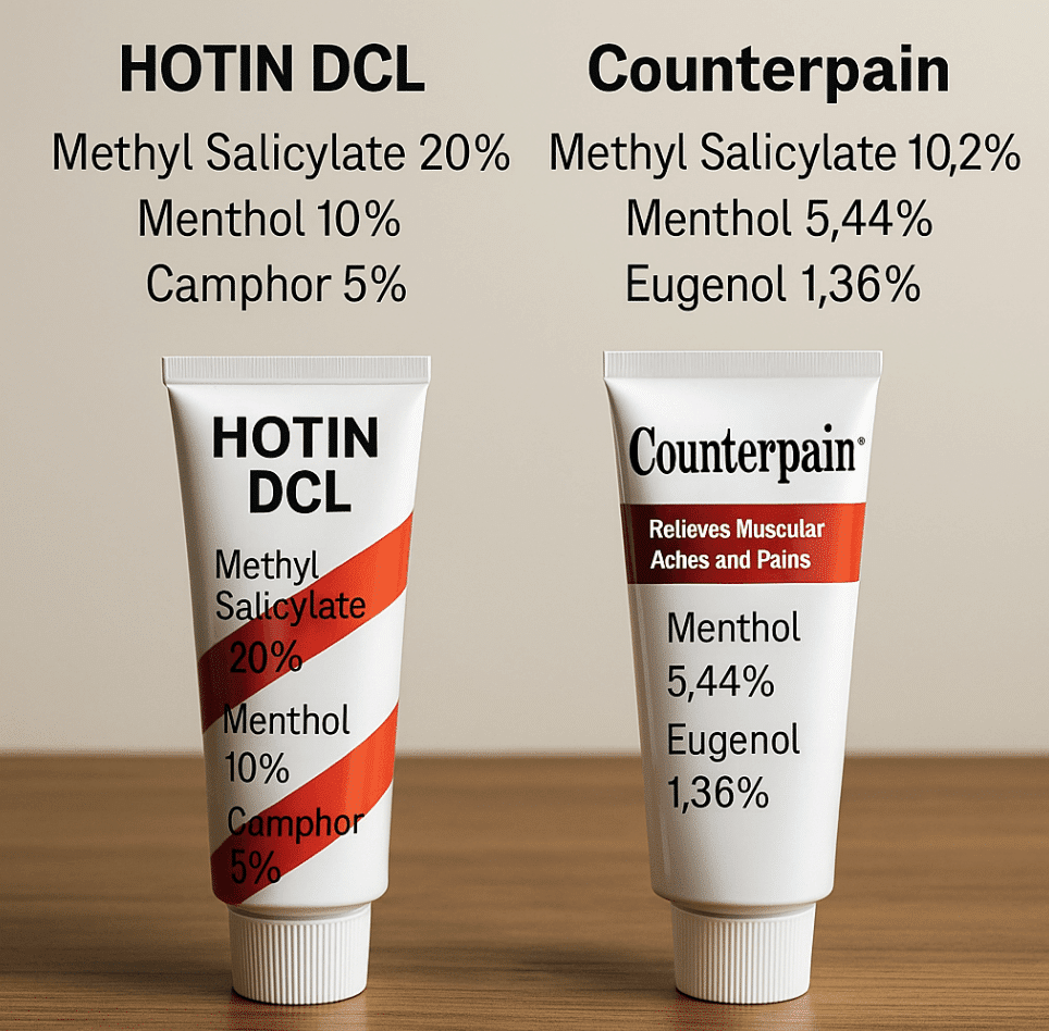 Toothpaste tubes comparison on table