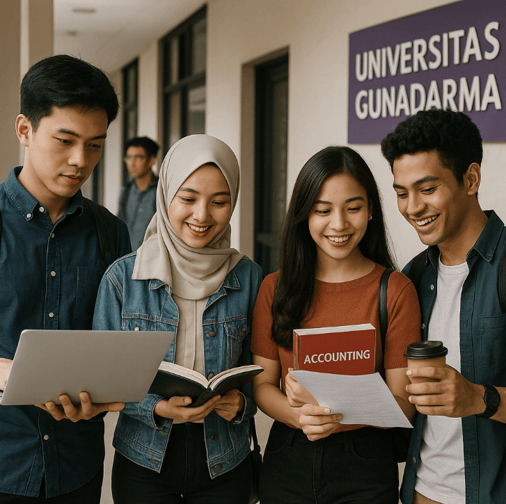 Young people standing together at Universitas Gunadarma