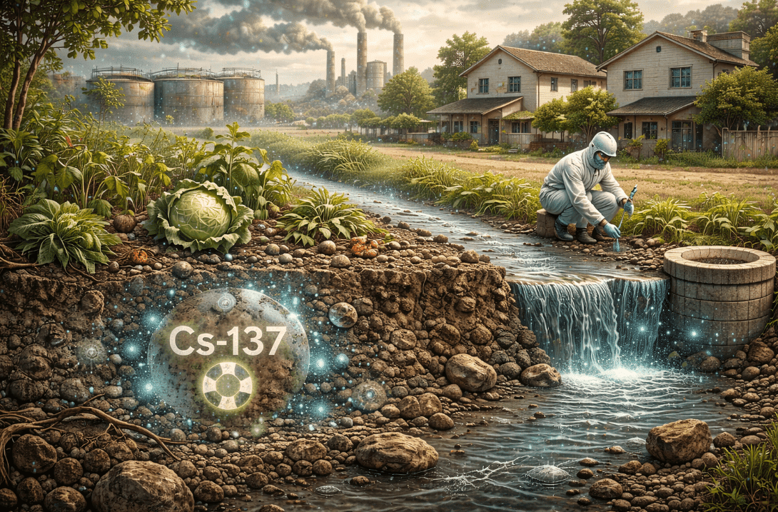 Man painting near river