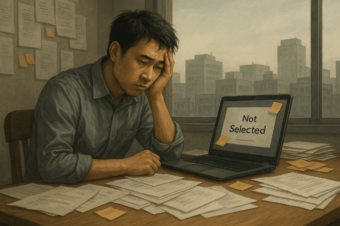 Man sitting at desk with laptop painting