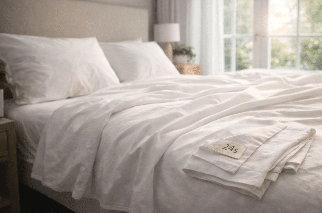 White comforter and pillows on a bed