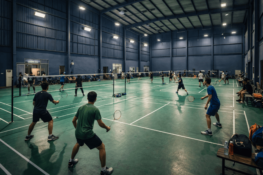 People playing tennis game