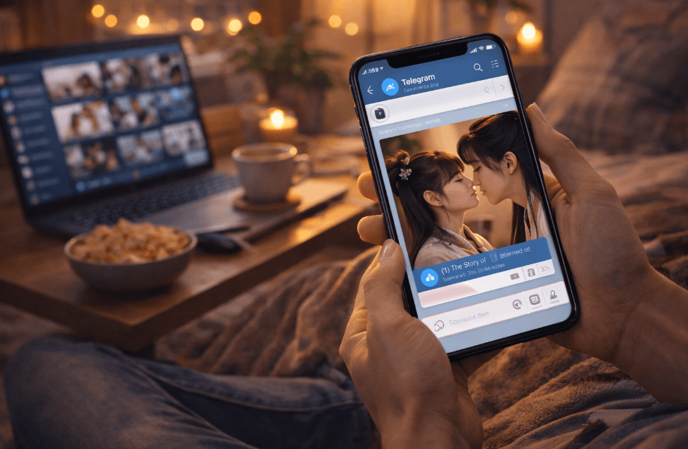 Person using smartphone in front of laptop while discussing streaming trends