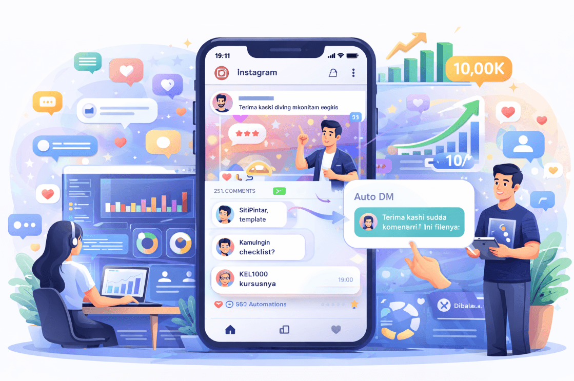 Man and woman interacting with a phone