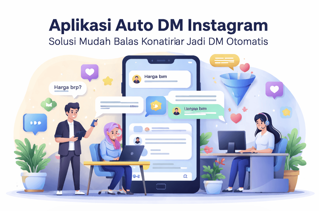 Man and woman managing Instagram DMs with an auto