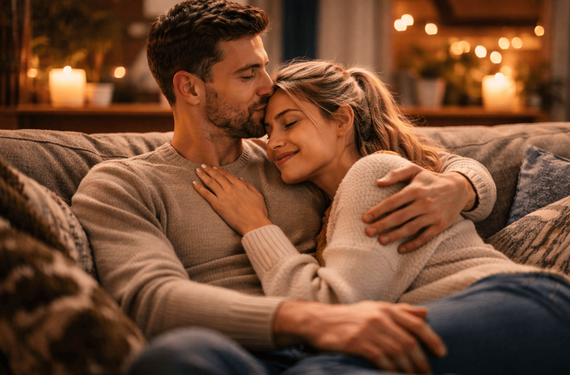 Man and woman cuddling, symbolizing loyalty in a relationship