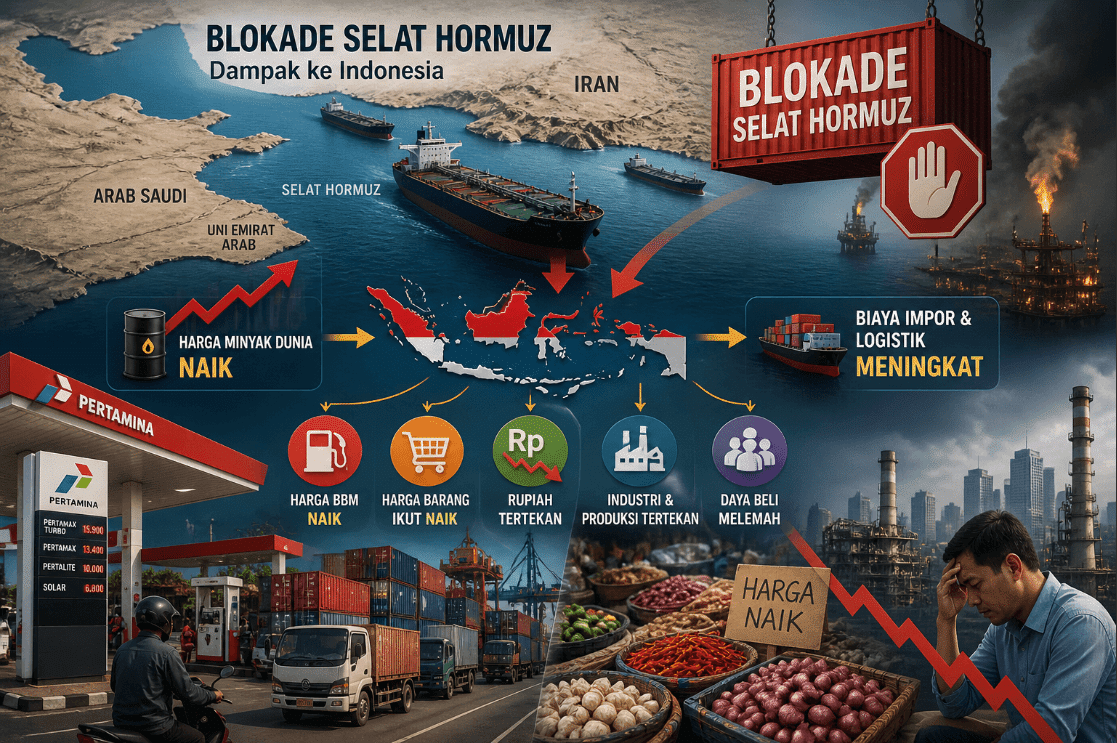 Seorang pria berdiri di samping tump